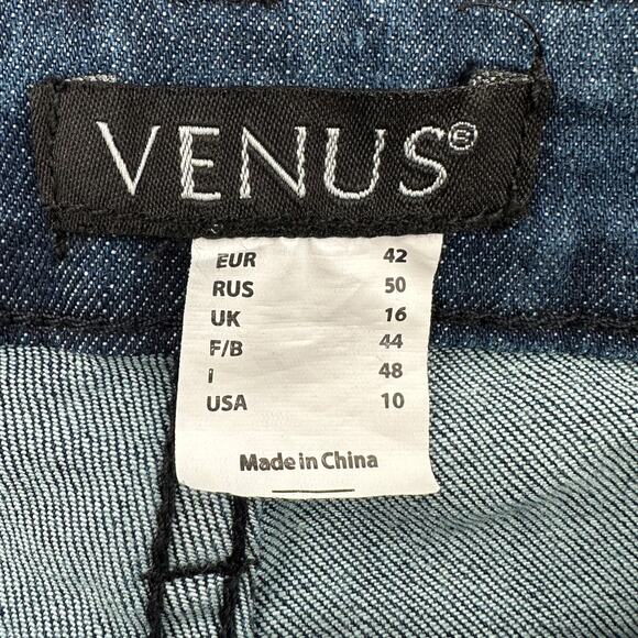 Venus Blue FAME Black Panel Mid-Rise Front Pocket Belt‎ Loop Jeans Womens 10 - Picture 3 of 7